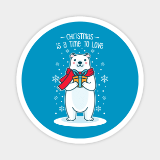 Polar Bear Christmas Gift Magnet